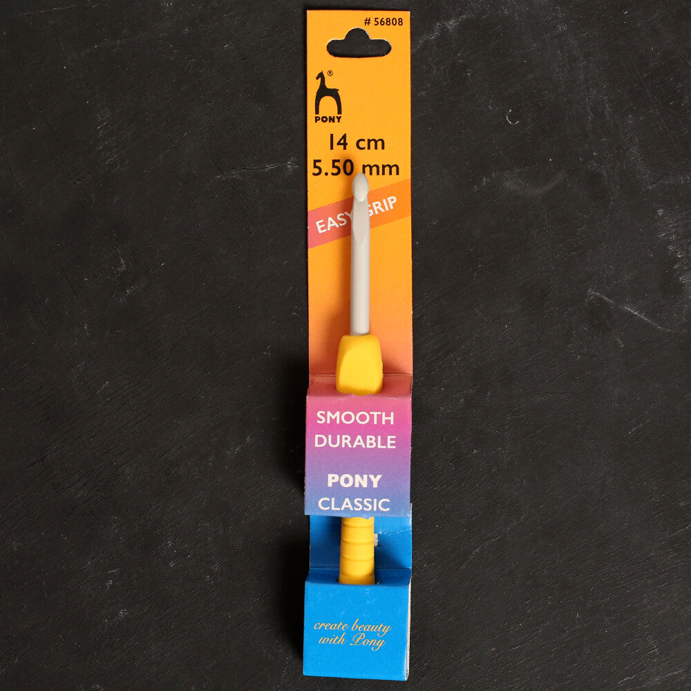 Pony Easy Grip 5.5 mm 14 cm Sarı Yumuşak Saplı Yün Tığ - 56808